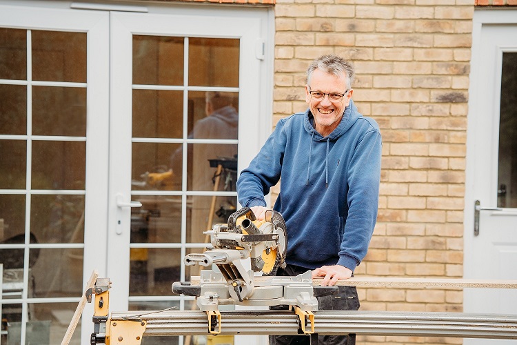 Professional carpenter at work