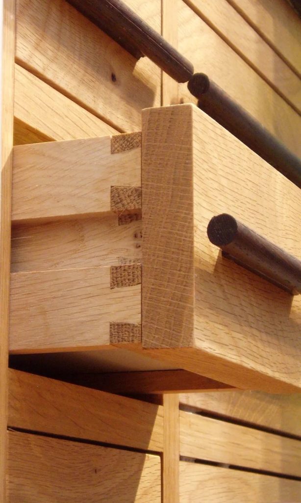 Beautiful dovetail joints on drawer fronts