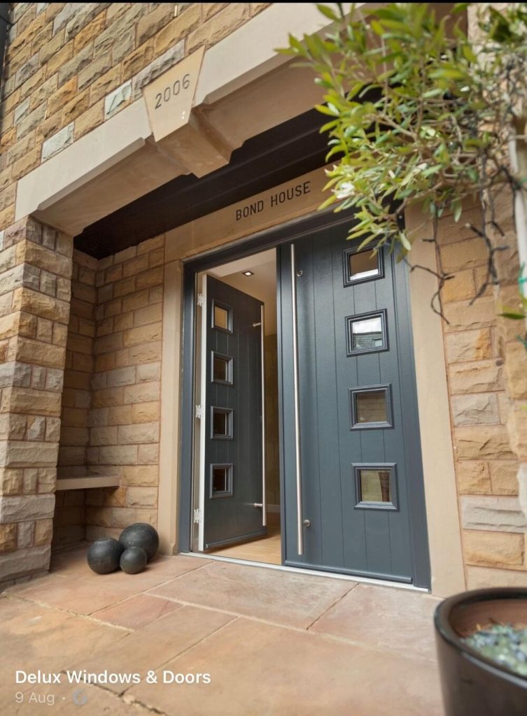Double UPVC Front door with full height handles