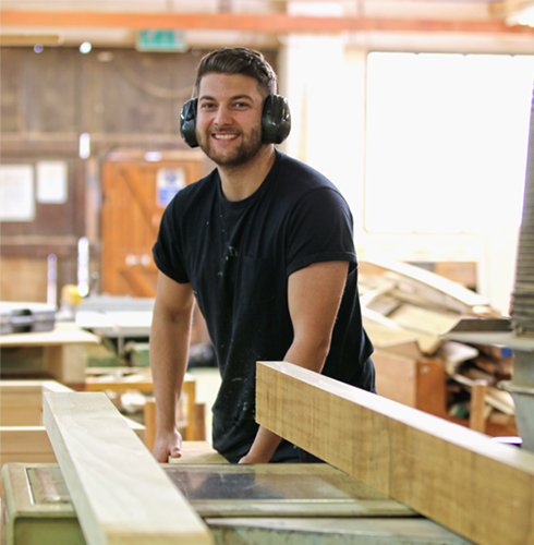 Expert carpenter at work