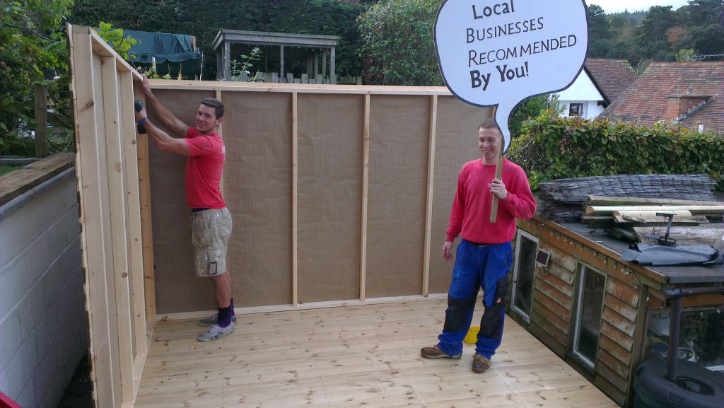 Shed assembly in progress