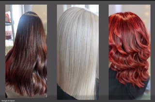 3 x images showing different ladies hair styles, textures and colouring