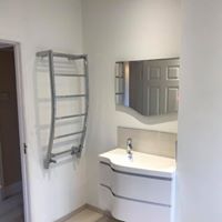 Bathroom with towel rail